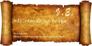 Várterész Erika névjegykártya